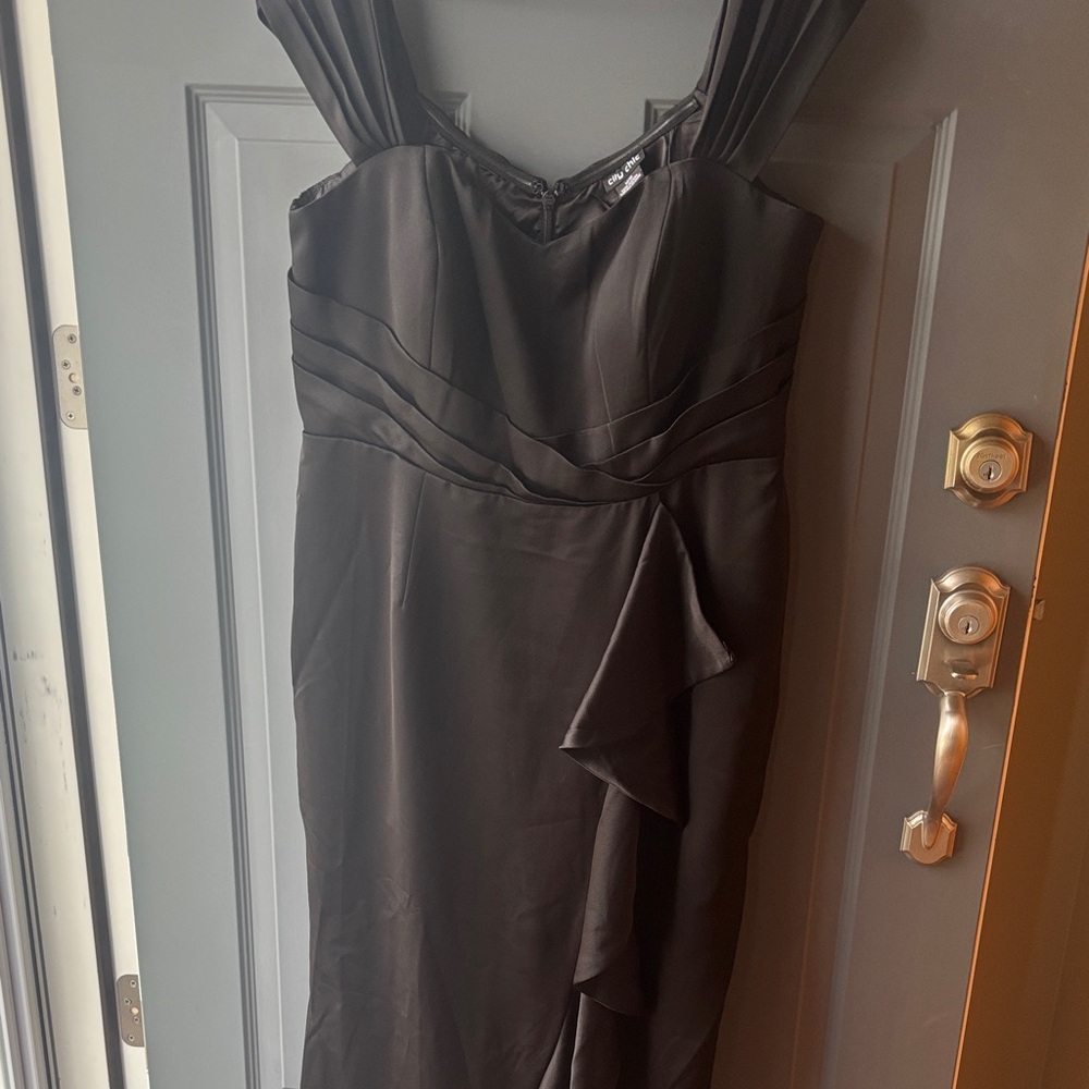 City Chic Black Asymmetrical Dress